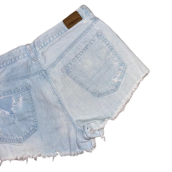 American Eagle Distressed Womens Shorts 8 HiRise Festival Button Fly Bootie - Picture 6 of 7